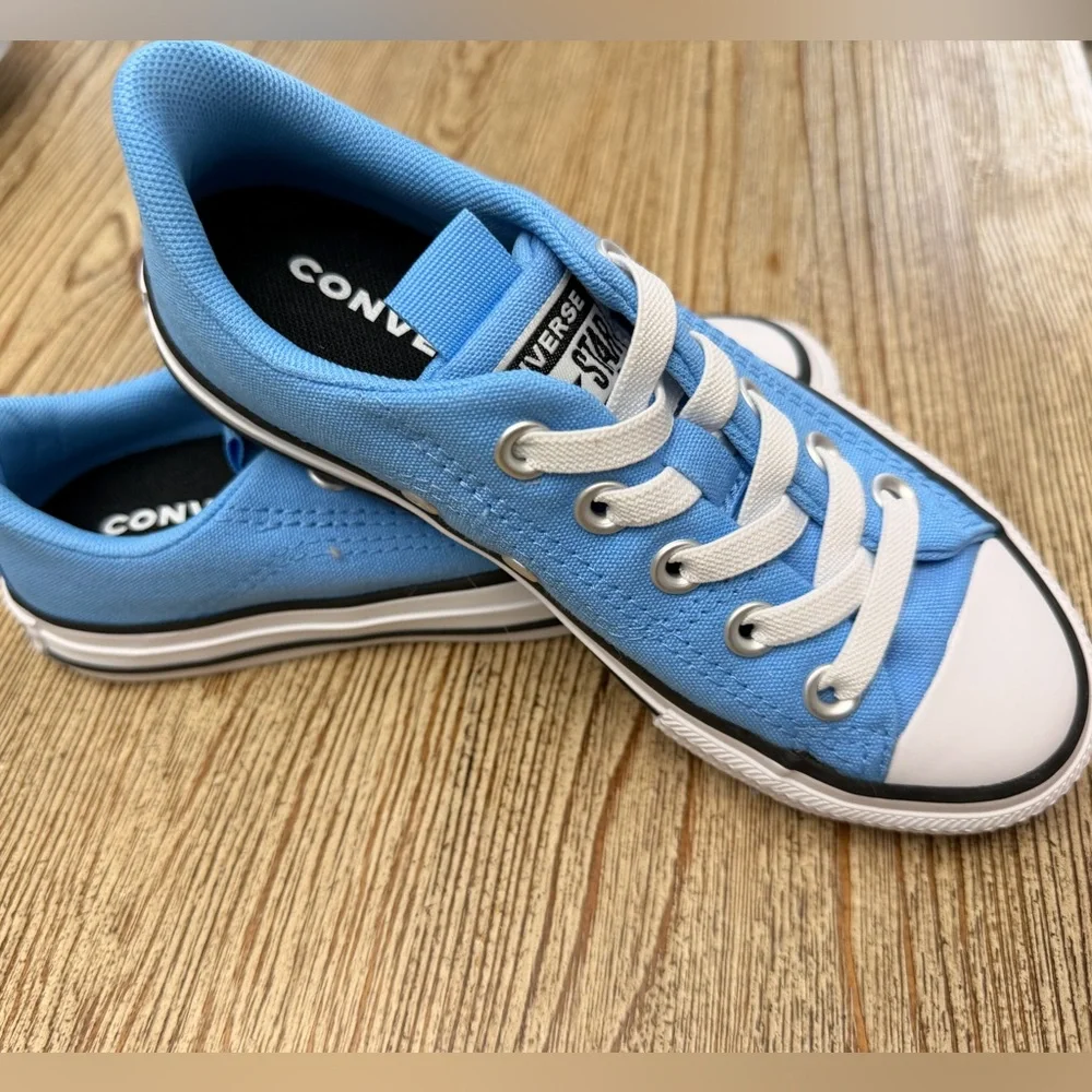 Converse Kids Low Top Sneaker - Sky Blue & White